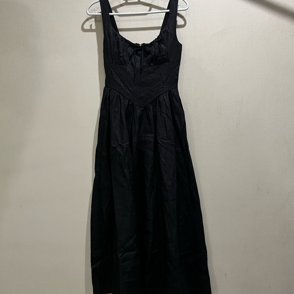 Reformation Balia Linen Dress - Black - Picture 3 of 6